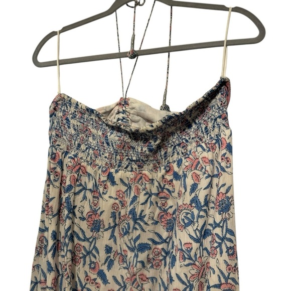 Saylor topanga halter cotton maxi dress with pockets L white lotus print - Picture 7 of 11